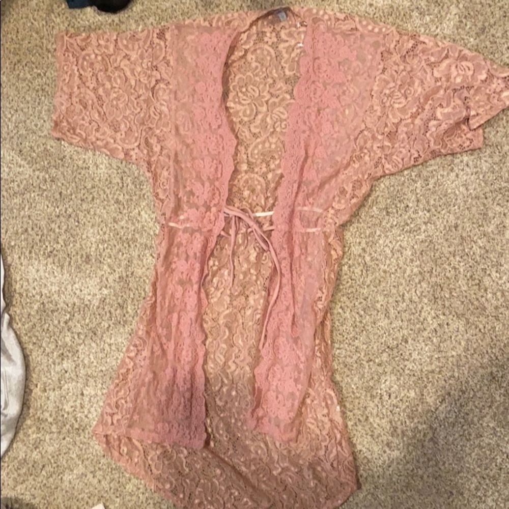 Lace kimono/swim cover up